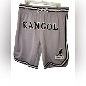 Kangol Men's Game Day Embroidered Logo Mesh Basketball Shorts Gray Large NWT